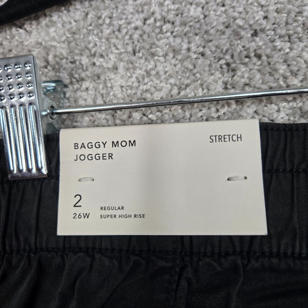 American Eagle Baggy Jogger Cargo Pants Women's 2 (27Wx29L) Black Stretch NEW - Picture 9 of 11